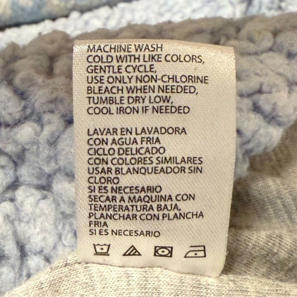 Weatherproof Vintage Pullover Blue Excellent Faux Fur Sherpa 1/4 Zip Women M - Picture 8 of 9